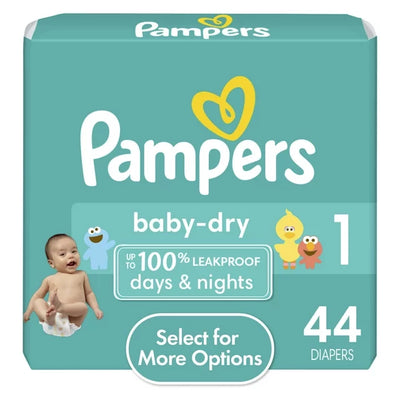 Pampers Baby Dry Diapers Size 1-2: Small Packs (Select for More Options)