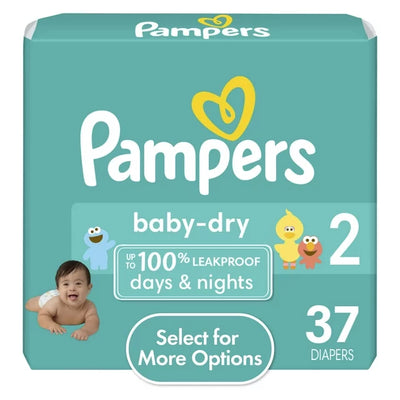 Pampers Baby Dry Diapers Size 1-2: Small Packs (Select for More Options)