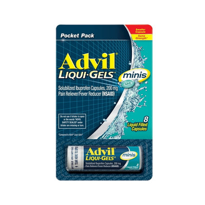 Advil Liqui-Gels Minis Pain Relievers and Fever Reducer Liquid Filled Capsules, 200 Mg Ibuprofen, 8 Count