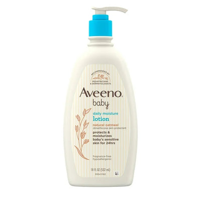 Aveeno Baby Daily Moisture Body Lotion for Sensitive Skin with Colloidal Oatmeal, 18 oz