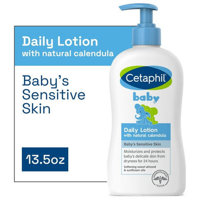 Cetaphil Baby Daily Lotion with Organic Calendula, Sweet Almond & Sunflower Oils, 13.5 oz